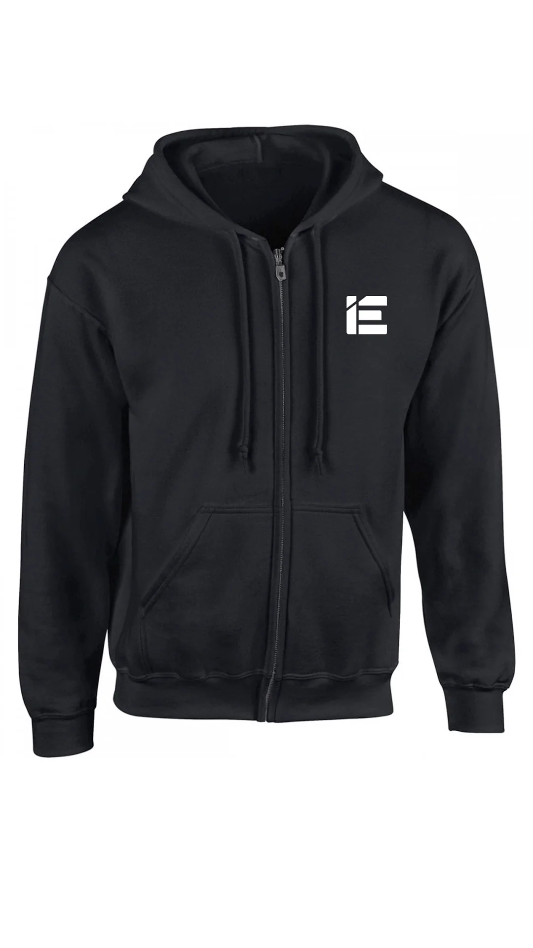 IE Full Zip Logo Hoodie in Black - Image 3