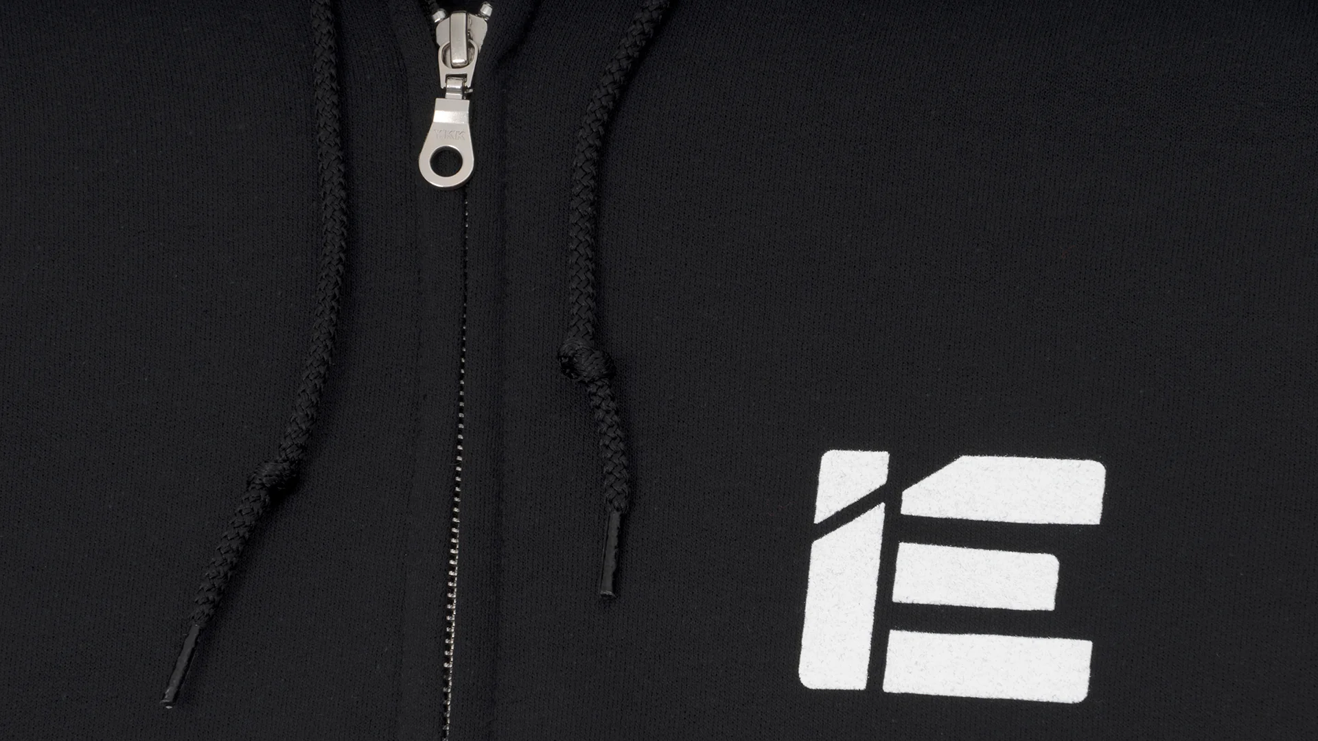 IE Full Zip Logo Hoodie in Black - Image 4